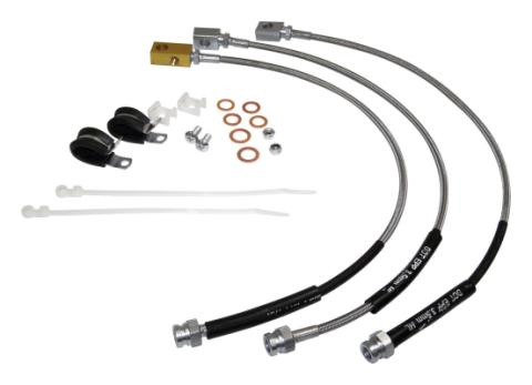 Stainless Steel Brake Hose Kit for 82-86 Jeep CJ-5, CJ-7, CJ-8 w/ up to 4 inch Lift RT Off Road