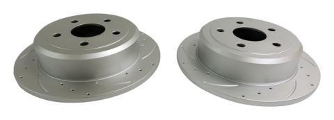 Rear High Performance Rear Cross Drilled &amp; Slotted Rotor Set for 07-18 Jeep JK RT Off Road
