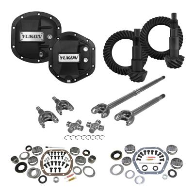 Stage 3 Jeep JK Re-Gear Kit W/Covers Front Axles Dana 30/44 5.13 Ratio JK Non-Rubicon D30/D44 Stage 3 Gear Kit Package 5.13 Ratio F&amp;R Covers &amp; 4340 Front Axles Yukon Gear