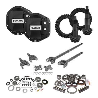 Stage 3 Jeep JK Re-Gear Kit W/Covers Front Axles Dana 44 4.56 Ratio JK Rubicon D44 Stage 3 Gear Kit Package 4.56 Ratio F&amp;R Covers &amp; 4340 Front Axles Yukon Gear