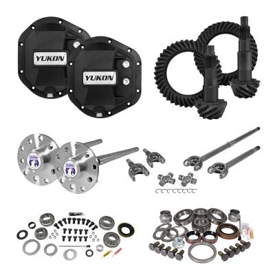 Stage 4 Jeep JK Re-Gear Kit W/Covers Fr &amp; Rr Axles Dana 44 4.56 Ratio JK Rubicon D44 Stage 4 Gear Kit Package 4.56 Ratio F&amp;R Covers &amp; 4340 F&amp;R Axle Kits Yukon Gear