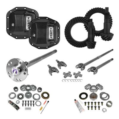 Stage 4 Jeep JL Re-Gear Kit W/Covers Fr &amp; Rr Dana 30/44 4.88 Ratio JL Non-Rubicon M220 Rear/ M186 Front Stage 4 Gear Kit Package 4.88 F&amp;R Cover &amp; 4340 F&amp;R Axle Kits Yukon Gear