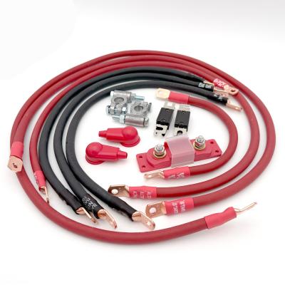 2007-2018 Jeep Wrangler JK Battery Cable Kit 3.6 Liter 2 Gauge Battery Cable w/Black Red/Spyder Wrap Big7Kits