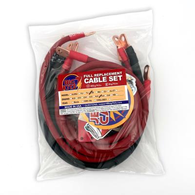 2007-2018 Jeep Wrangler JK Battery Cable Kit 3.6 Liter 2 Gauge Battery Cable w/Black Red/Spyder Wrap Big7Kits