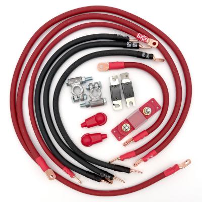 2007-2018 Jeep Wrangler JK Battery Cable Kit 3.8 Liter 1/0 Gauge Battery Cable w/Black Red/Spyder Wrap Big7Kits