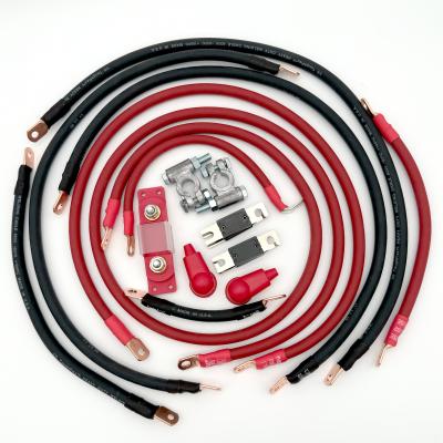 2018-2025 Jeep Wrangler JL Battery Cable Kit 2.0 Liter 1/0 Gauge Battery Cable w/Black Red/Spyder Wrap Big7Kits