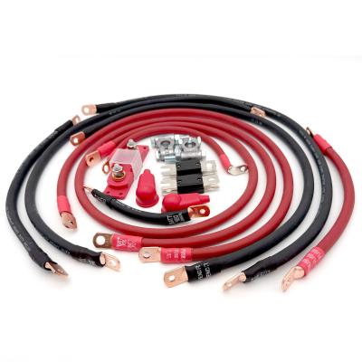 2018-2025 Jeep Wrangler JL Battery Cable Kit 2.0 Liter 1/0 Gauge Battery Cable w/Black Red/Spyder Wrap Big7Kits
