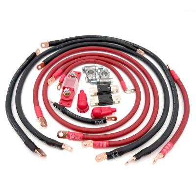 2018-2025 Jeep Wrangler JL Battery Cable Kit 2.0 Liter 1/0 Gauge Battery Cable w/Black Red/Spyder Wrap Big7Kits