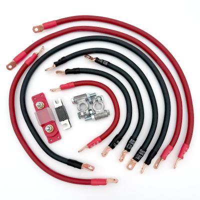 1974-1983 Jeep Cherokee Full Size SJ Battery Cable Kit V8 2 Gauge Battery Cable w/Black Red/Spyder Wrap Big7Kits