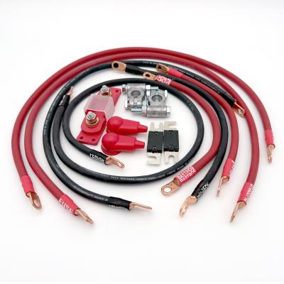 1991-1995 Jeep Wrangler YJ Battery Cable Kit 2.5 Liter 4 Gauge Battery Cable w/Black Red/Spyder Wrap Big7Kits