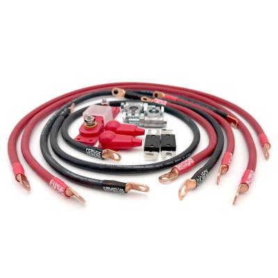 1991-1995 Jeep Wrangler YJ Battery Cable Kit 4.0 Liter 4 Gauge Battery Cable w/Black Red/Spyder Wrap Big7Kits