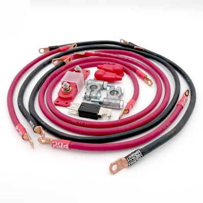 1993-1998 Jeep Grand Cherokee Battery Cable Kit ZJ 4.0 Liter 1/0 Gauge Battery Cable w/Black Red/Spyder Wrap Big7Kits