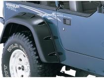 Black Jeep Cutout Style Textured Finish 4-Piece Fender Flare Set For 1987-1995 Jeep Wrangler YJ (Excludes Renegade) Bushwacker