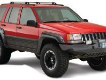 Black Jeep Cutout Style Textured Finish 4-Piece Fender Flare Set For 1993-1998 Jeep Grand Cherokee Bushwacker
