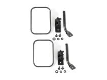 Stubby Trail Mirror Rectangular Pair Txt Blk 97-18 Jeep Wrangler JK Rugged Ridge