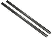 Tube Side Step Kit Oval 4.25 Inch Black 07-18 Wrangler JK 2 Door Rugged Ridge