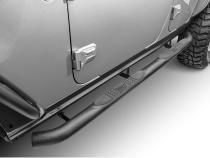 Side Step 3 Inch Round Black 18-Present Wrangler Unlimited JLU 4 Door Rugged Ridge