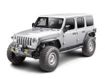 Side Step 3 Inch Round Black 18-Present Wrangler Unlimited JLU 4 Door Rugged Ridge