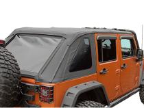 Bowless Soft Top Black Diamond 07-18 Jeep Wrangler JKU 4 Door Rugged Ridge