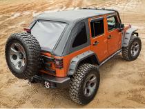 Bowless Soft Top Black Diamond 07-18 Jeep Wrangler JKU 4 Door Rugged Ridge