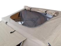 Overlander Roof Top Tent Open size 95 Inch W x 56 Inch L x 51 Inch H Load capacity is 661 lbs Sleeps 2-3 Smittybilt