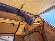 Overlander Roof Top Tent Open size 95 Inch W x 56 Inch L x 51 Inch H Load capacity is 661 lbs Sleeps 2-3 Smittybilt