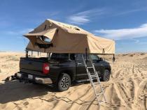 Overlander XL Roof Top Tent 122 Inch W x 76 Inch L x 51 Inch H Load Capacity 770 lbs Coyote Tan Smittybilt