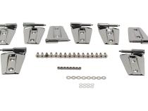Jeep JK Door Hinge Set 8 Pieces 4 Door 07-18 Wrangler JK Polished Silver Kentrol