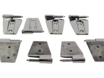 Jeep JK Door Hinge Set 8 Pieces 4 Door 07-18 Wrangler JK Polished Silver Kentrol