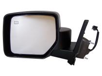 Black ; Left Power, Heated, Manual Folding Mirror for 2007-2014 Jeep MK Patriot Crown Automotive