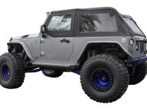 Black Sailcloth Bowless Soft Top w/ Tinted Windows for JK Wrangler w/ 2 Door RT Off Road