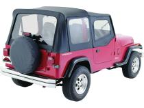 Complete Black Denim Soft Top for YJ Wranglers w/ Soft Upper Doors RT Off Road