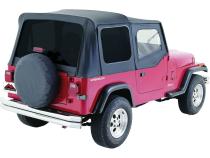 Soft Top 1987-1995 YJ Wrangler Black Denim w/Tinted Windows w/Frames/Soft Upper Doors/Hardware RT Off Road