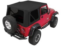 Soft Top 1987-1995 YJ Wrangler Black Diamond w/Frames/Soft Upper Doors/Hardware RT Off Road