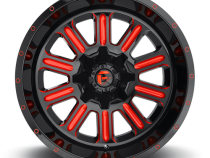 Aluminum Wheels 22X12 Hardline D621 8 On 170 Gloss Black/Candy Red 125.1 Bore -44 Offset Fuel Off Road Wheels