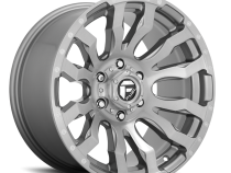 Aluminum Wheels 22X10 Blitz D693 6 On 139.7 Brushed Gunmetal Gray Tinted Clear 106.1 Bore -18 Offset Multi Spoke Fuel Off Road Wheels
