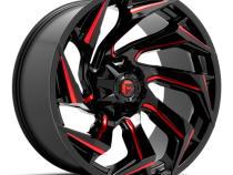 Aluminum Wheels 22X12 Reaction D755 8 On 180 Gloss Black Milled Red Tint 124.3 Bore -44 Offset Fuel Off Road Wheels
