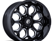 Aluminum Wheels 22X12 Scepter FC862 BE 8 On 170 Gloss Black Milled 125.1 Bore -44 Offset Fuel Off Road Wheels