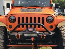 Jeep JK Front Bumper W/Stinger 07-18 Wrangler JK Crusher Series Bare Steel Motobilt