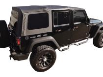 Black OEM Replacement Soft Top for 2007-09 JK Wrangler w/ 4-Full Steel Doors RT Off Road