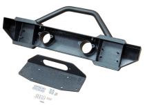 Front Bumper 2007-2018 JK Wrangler W/Shackle Mounts w/D-Rings HD Black RT Off Road