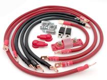 2007-2018 Jeep Wrangler JK Battery Cable Kit 3.8 Liter 1/0 Gauge Battery Cable w/Black Red/Spyder Wrap Big7Kits