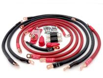 2018-2025 Jeep Wrangler JL Battery Cable Kit 2.0 Liter 1/0 Gauge Battery Cable w/Black Red/Spyder Wrap Big7Kits