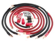 2018-2025 Jeep Wrangler JL Battery Cable Kit 2.0 Liter 1/0 Gauge Battery Cable w/Black Red/Spyder Wrap Big7Kits