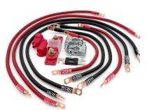 1991-1995 Jeep Wrangler YJ Battery Cable Kit 2.5 Liter 2 Gauge Battery Cable w/Black Red/Spyder Wrap Big7Kits