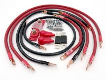 1991-1995 Jeep Wrangler YJ Battery Cable Kit 2.5 Liter 2 Gauge Battery Cable w/Black Red/Spyder Wrap Big7Kits
